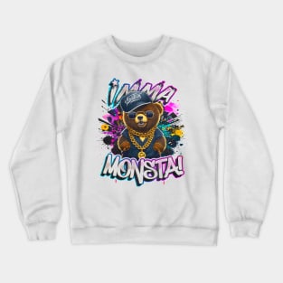 Imma Monsta! BEAR | Whitee | by Asarteon Crewneck Sweatshirt